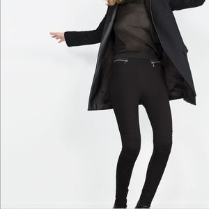 NWT Zara | Body Shaping Black Biker Leggings